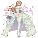 【花と緑】紫花のウェディングドレス