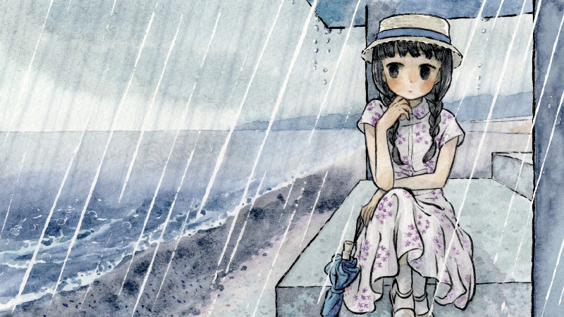 雨宿りと不思議なテラス